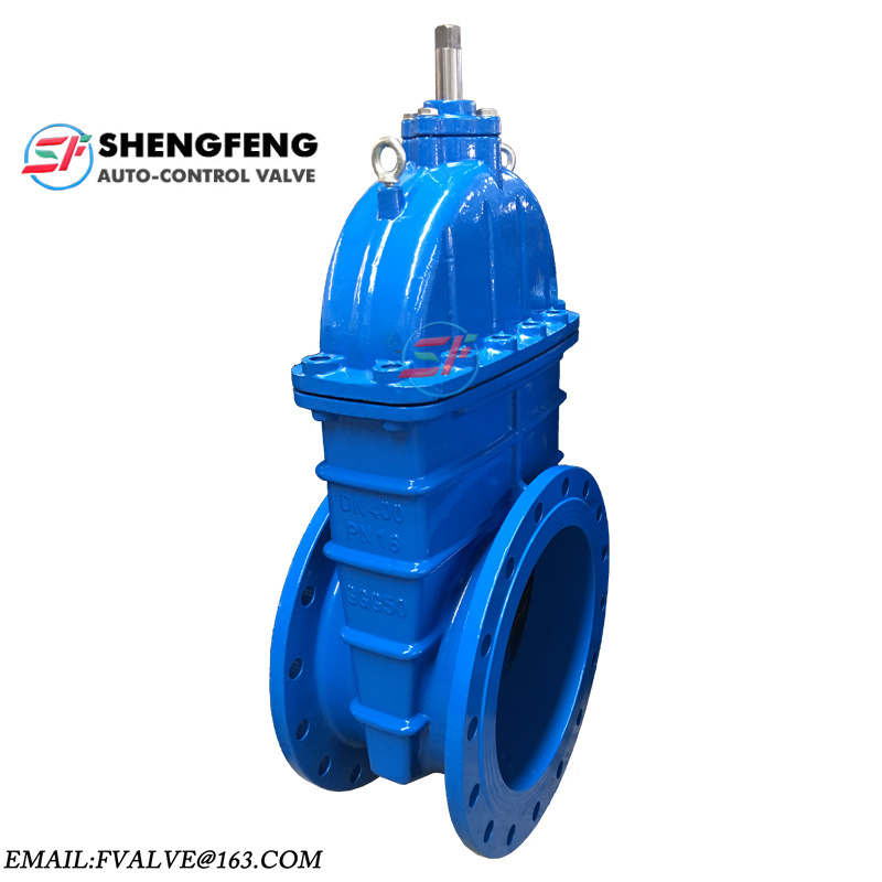 DIN3202 DIN3352 F4 DN400 light type cast iron GGG50 PN16 water gate valve