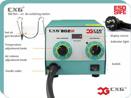 CXG802 hot air soldering desoldering SMD rework station