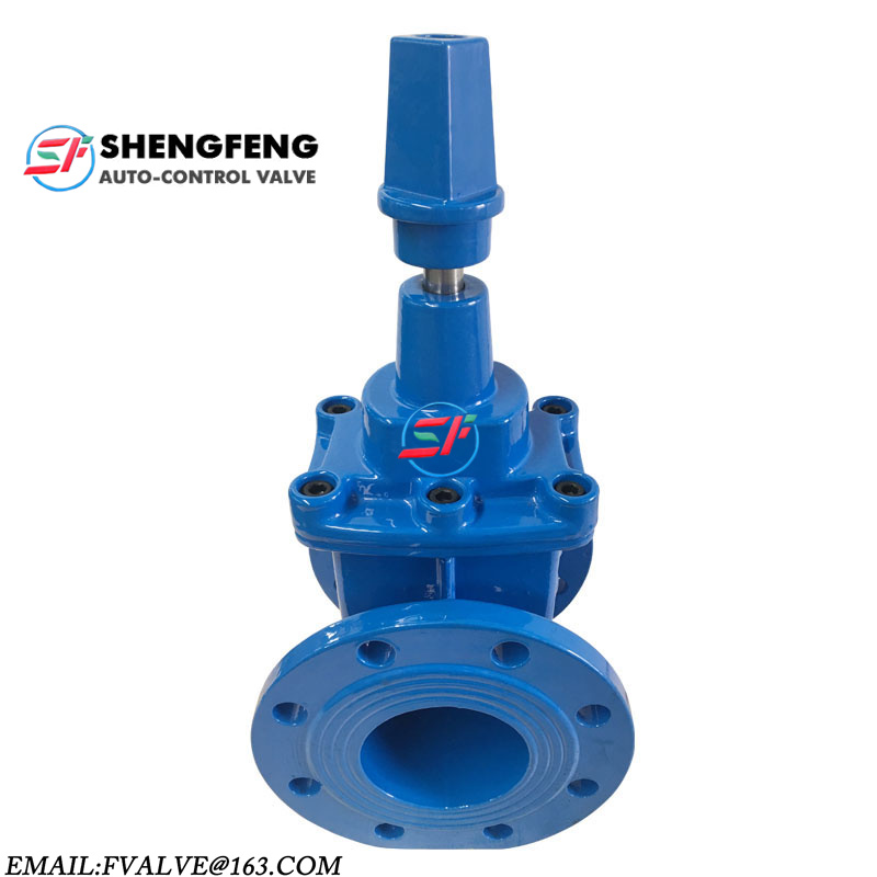 DIN F4 PN16 PN10 NBR GGG50 cast iron sluice gate valve
