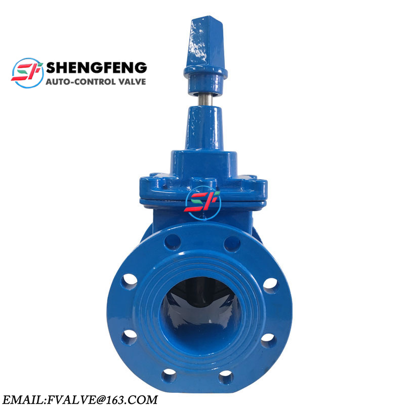 DIN F4 PN16 PN10 NBR GGG50 cast iron sluice gate valve