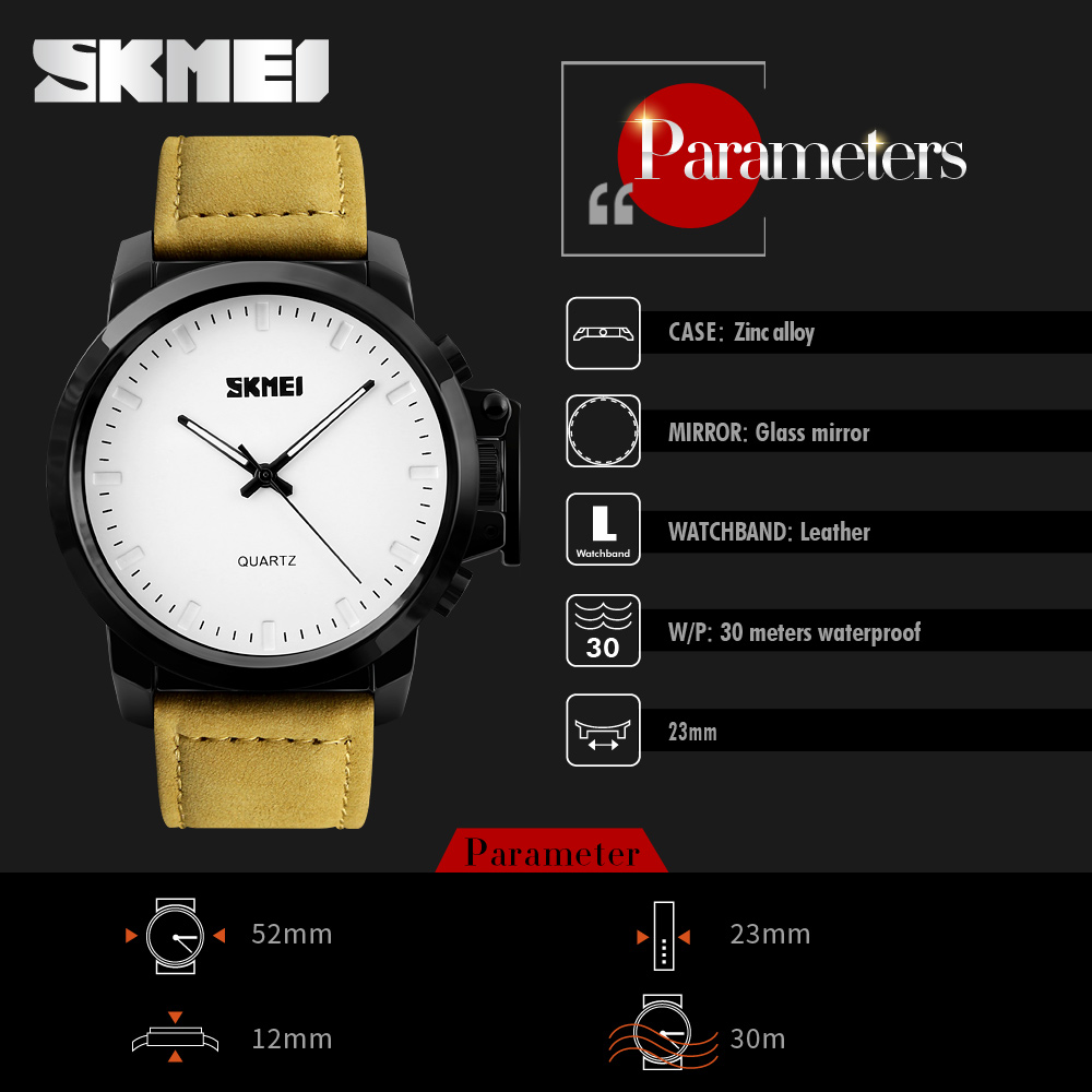 SKMEI 1208 Mens Watch Fashion Silicone Wrist Watch waterproof quartz watch