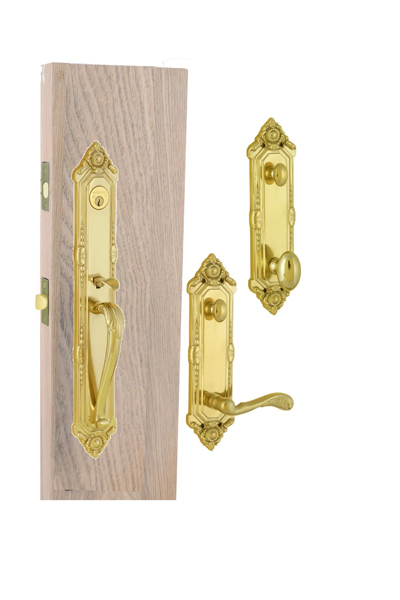 Solid Brass tubular entry door handle door Lock F08