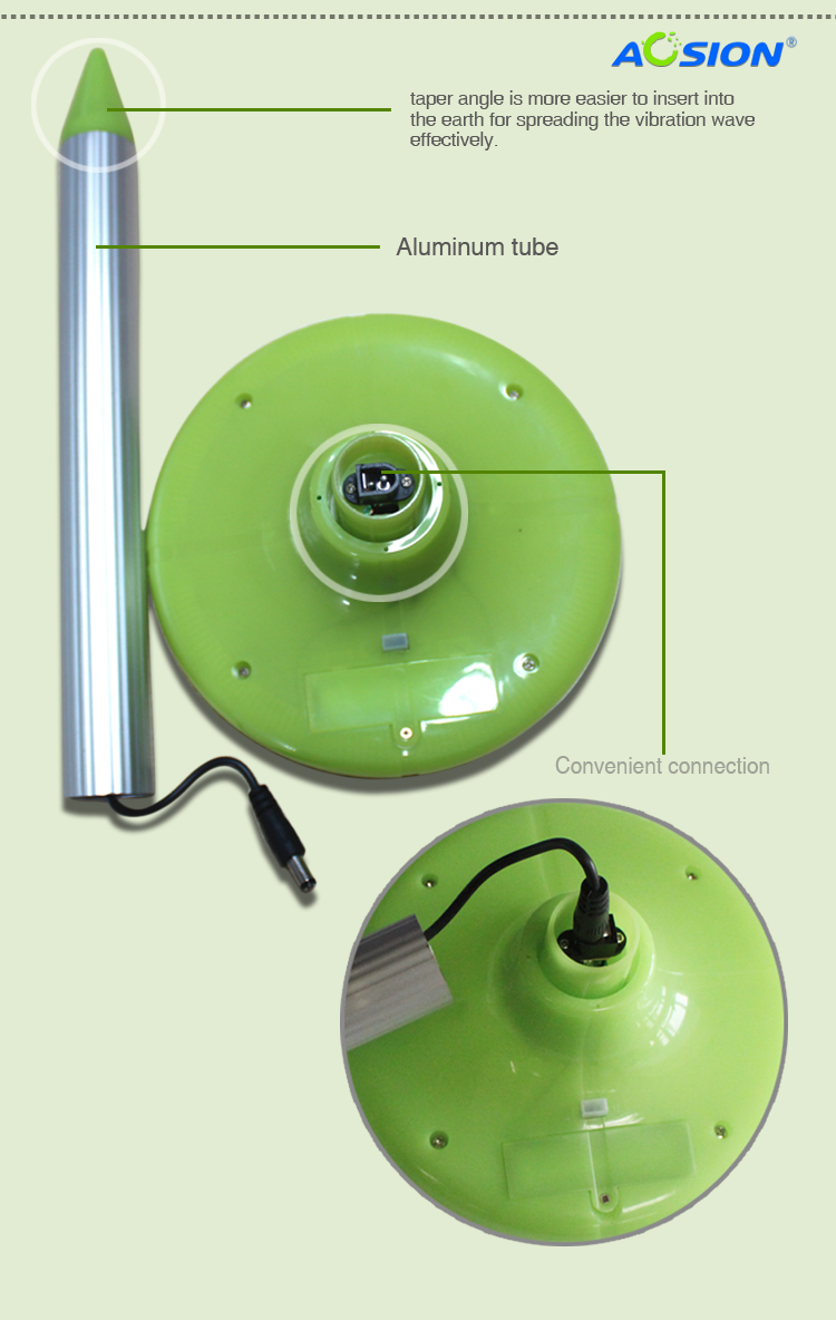 Aosion Solar Mole Repeller with LED Light ANA316F