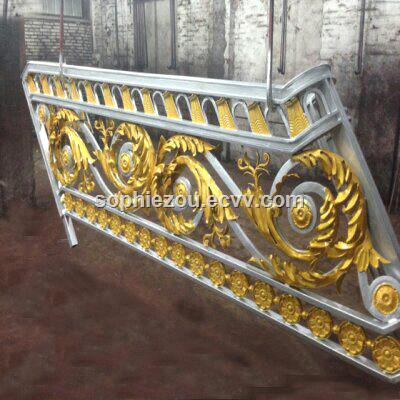 Chinese high quality wrought iron staircase EBS369villa iron stairunique design metal handrailcompetitive price rail