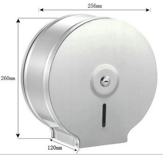 Silver 304 Stainless Steel Jumbo Toilet Roll Holder Wall Mounted Type for Public Places