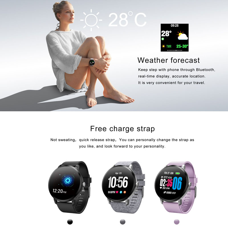 Round Screen Silicone Sport Watches Accurate Heart Rate Detection CNC Crafts
