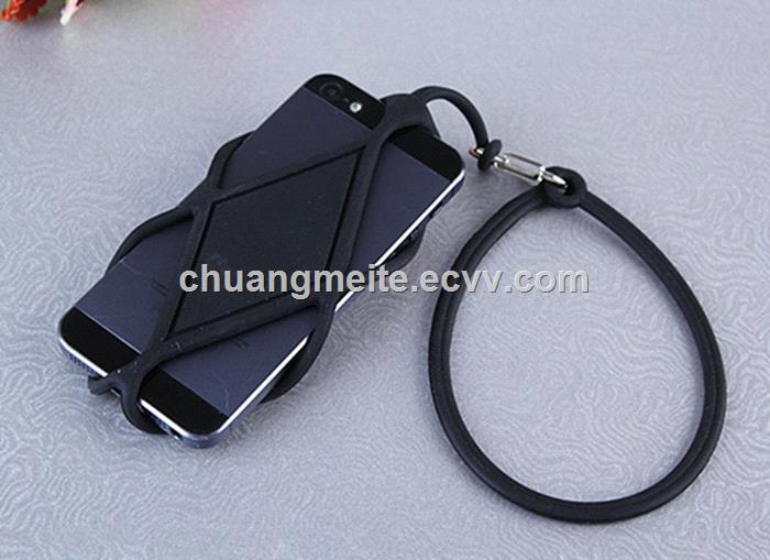 Fashion Ecofriendly universal silicone lanyard phone case accessories