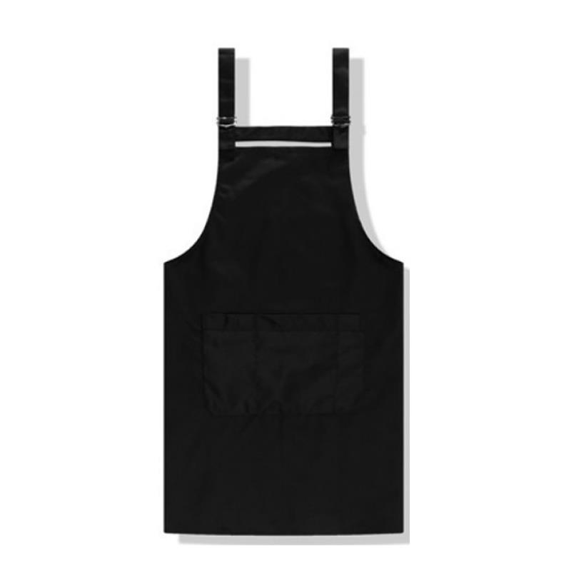 Kitchen Aprons Thicken Polyester Blend Cooking Restaurant Bib Apron with Pockets