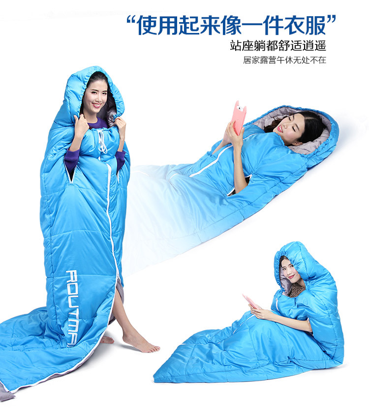 Winter Outdoor Portable Lightweight Waterproof Polyester Fabric Adult Envelope Hollow Cotton Sleeping Bag