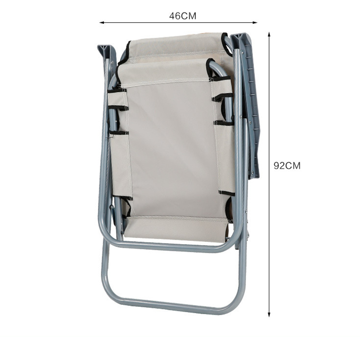 Folding Fabric Steel Tube Camping Armrest Beach Chair