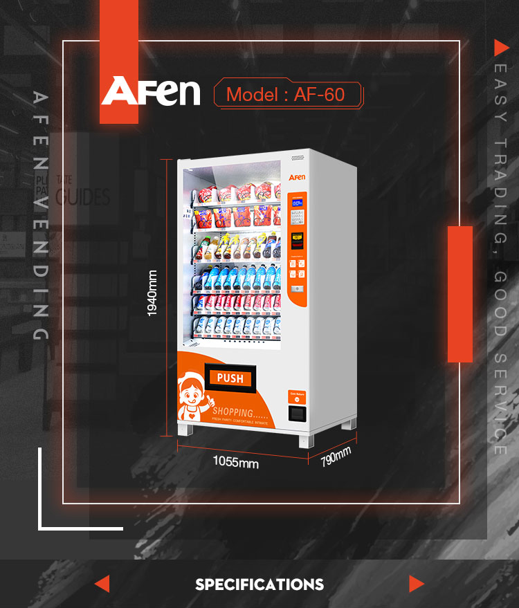 Afen cheap refrigerated combo vending machine in high quality by coin and bill operated
