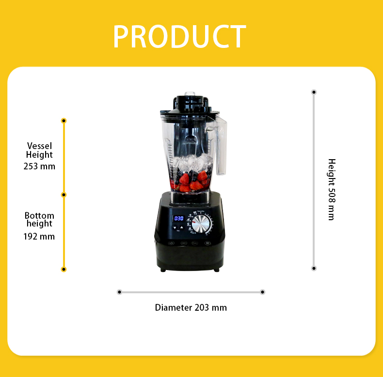 2L HighSpeed Motor Heavy Duty 7 in 1 commercial icesoup vacuum blender