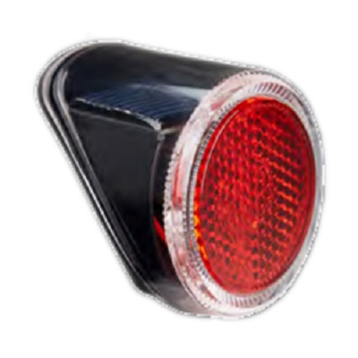 1 Red LED Bicycle Rear Light fir on fender with solar energy rechargeableHLT014