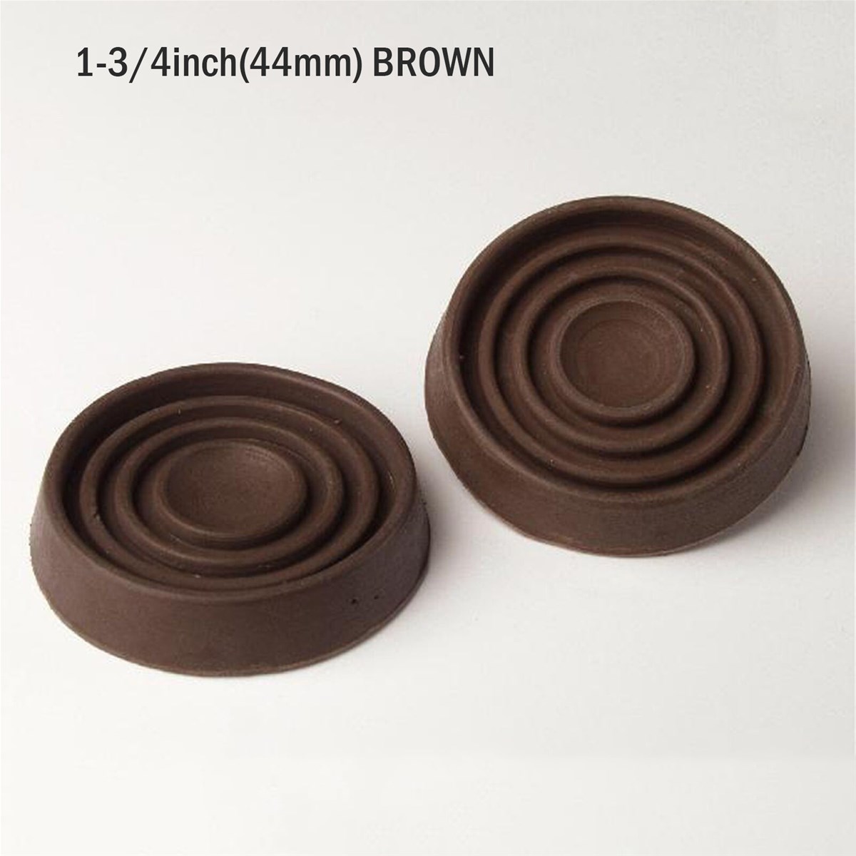 134inchROUND CASTOR CUPS Rubber Base Protects Floors BROWN 38 Or 44mm