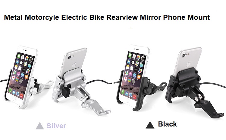 Motorcycle Phone Mount Adjustable Anti Shake Metal Bike Phone Holder for iPhone X876 Plus Samsung Galaxy S9S8S7S6