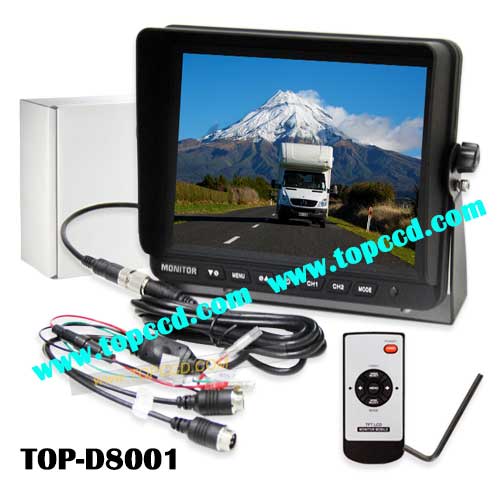 Digital 8 inch Heavy duty vehicle Rearview Backup TFT LCD monitor from Topccd TOPD8001