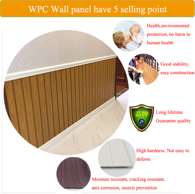 Fire proof shopping mall interior decorative WPC wall panel