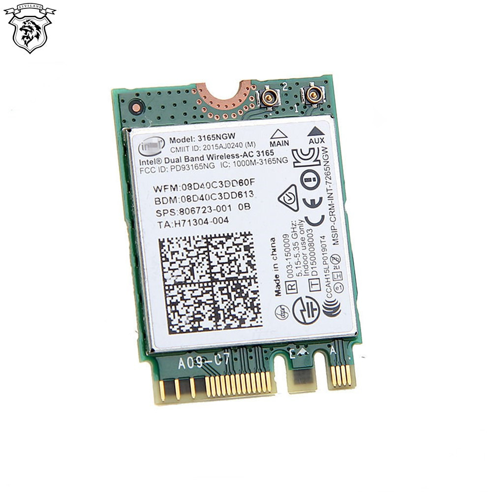 for Intel 3165NGW 3165AC Dual Band WirelessAC Bluetooth40 wifi card 80211AC 433Mbps Mini NGFF M2 Wireless Card