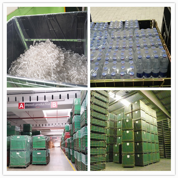 Returnable foldable and stackable metal zinc plate pet preforms wire mesh steel storage cargo pallet cages with pp sheet