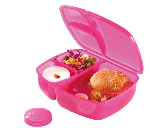 Plastic 3Compartment Food Container Lunch Box Bento