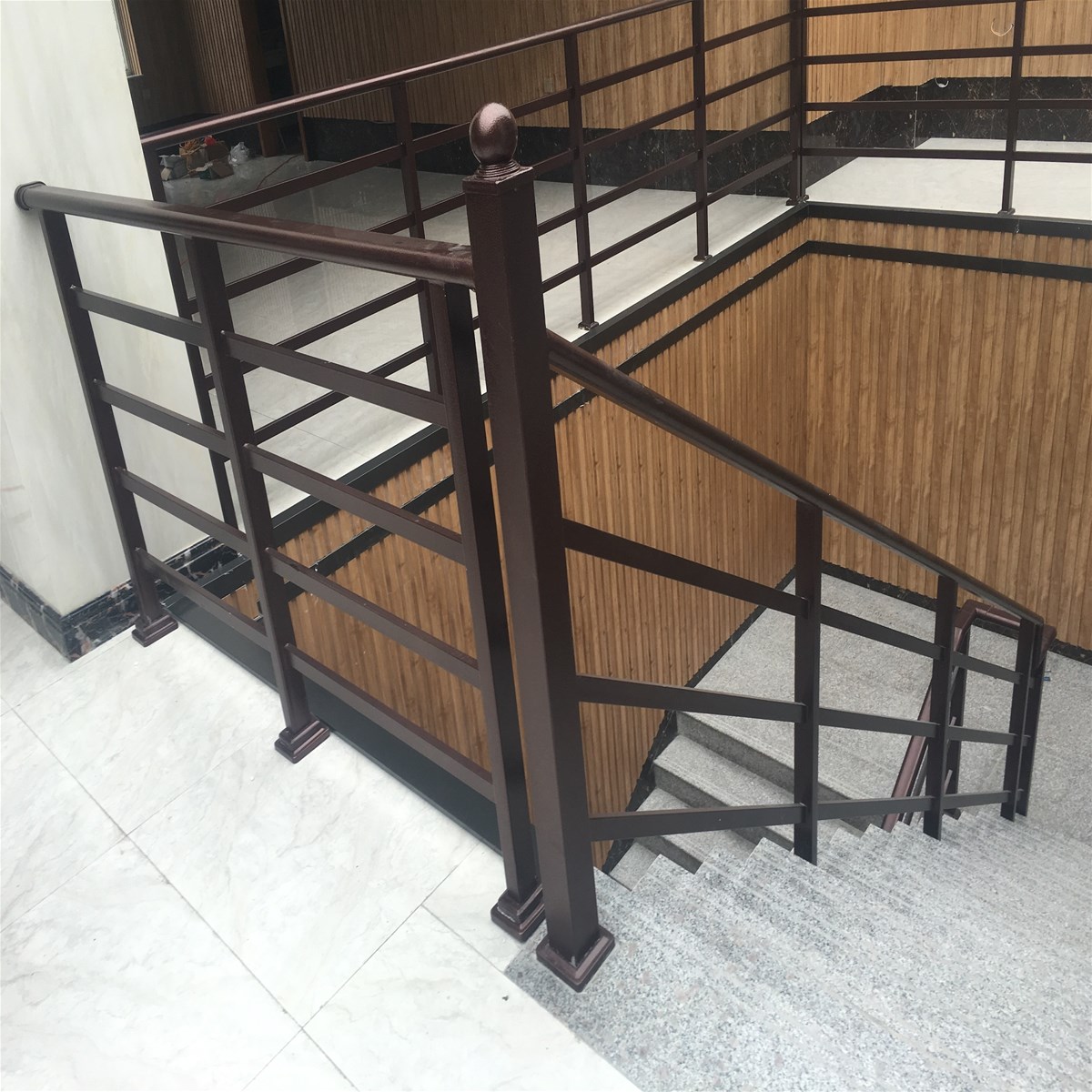 Aluminum art stairs handrail powder coated
