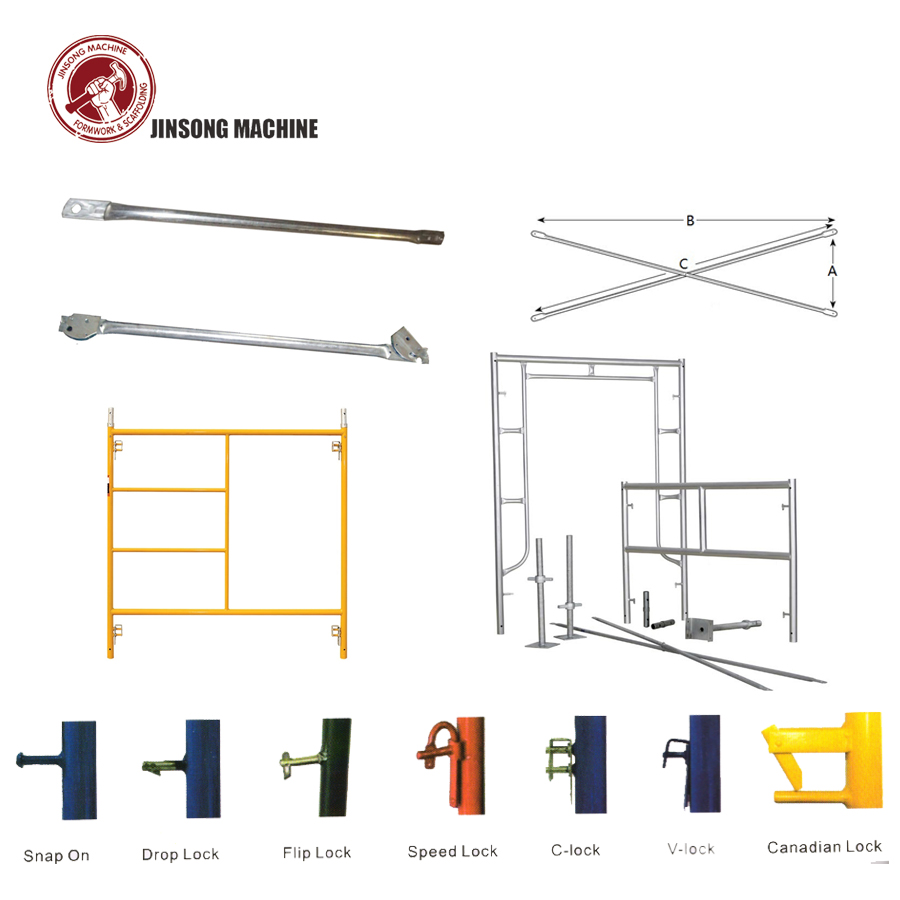 Q235 Painted Mobile Mason Scaffolding Ladder Frame for Construction