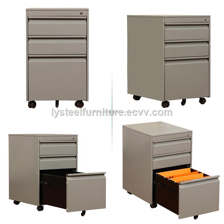 3 Drawer Goose Neck Steel Movable Cabinet
