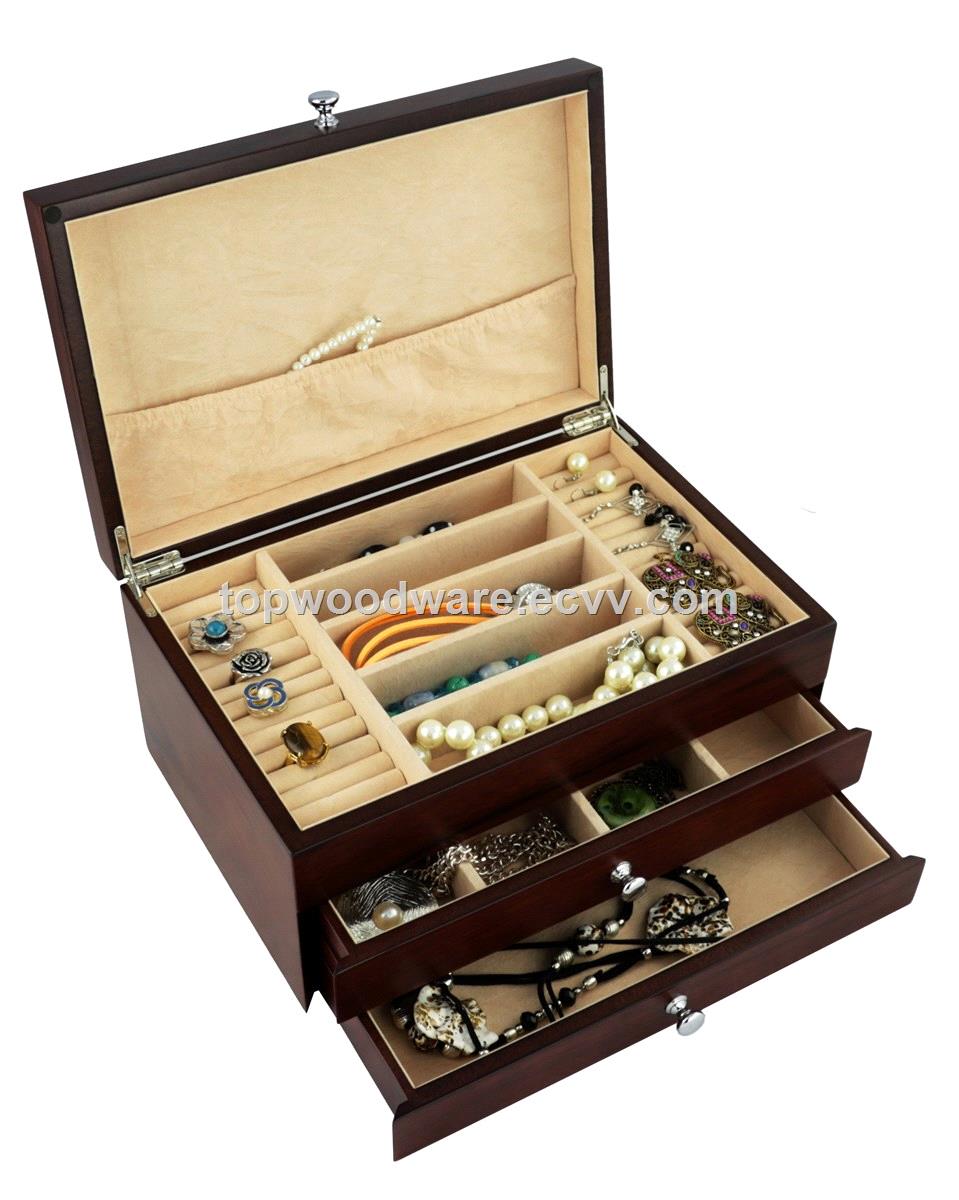 Luxury wooden matte finish Jewelry Storage Packing Display gift box