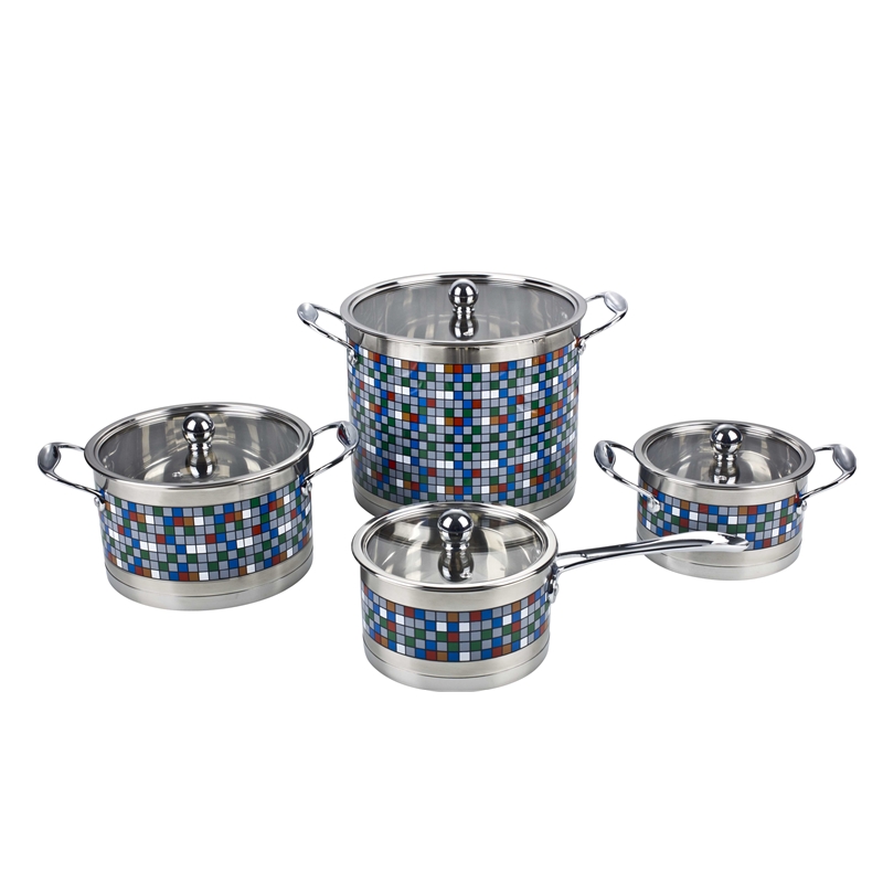 stainless steel cookware set casserole frypan saucepan for kitchen