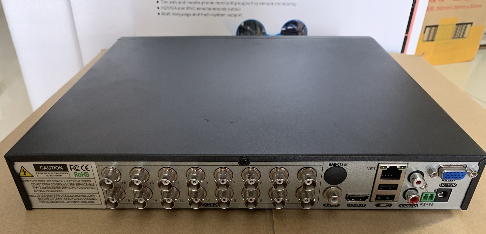 16ch 1080P AHDCVITVIIPAnalog 5 in one DVR with two HDD slots and 2ch audio input