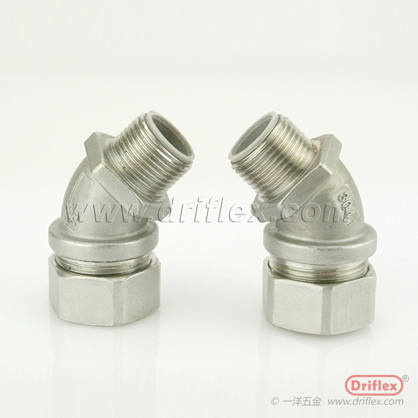 Stainless Steel 304316 45d Angle electrical wire connector for cable and wire protection