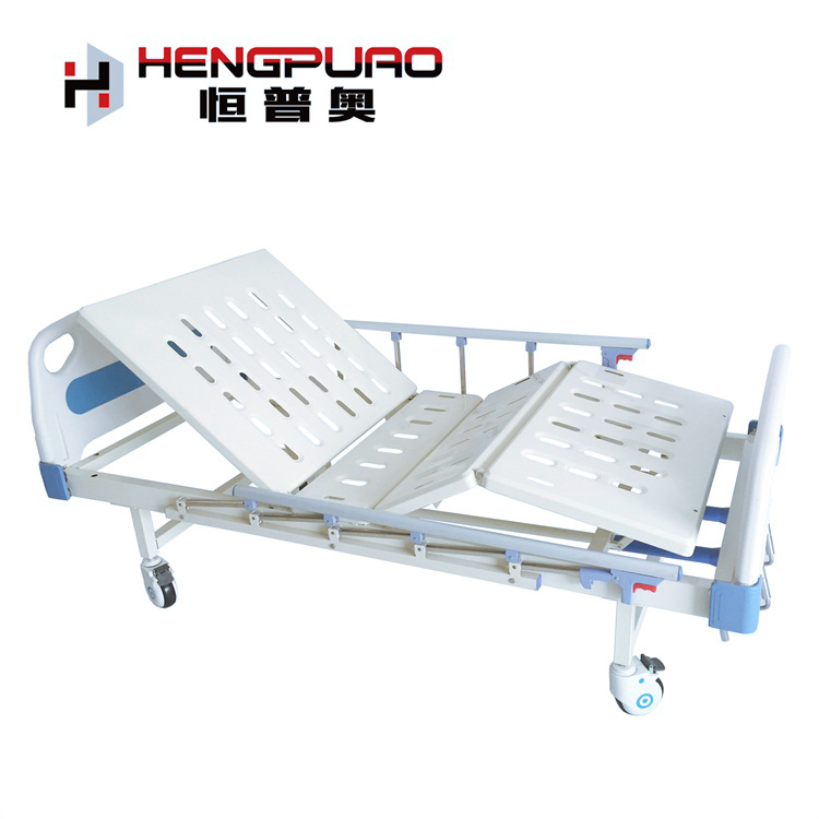 patient full size manual adjustable two cranks medical hospital bed for sale