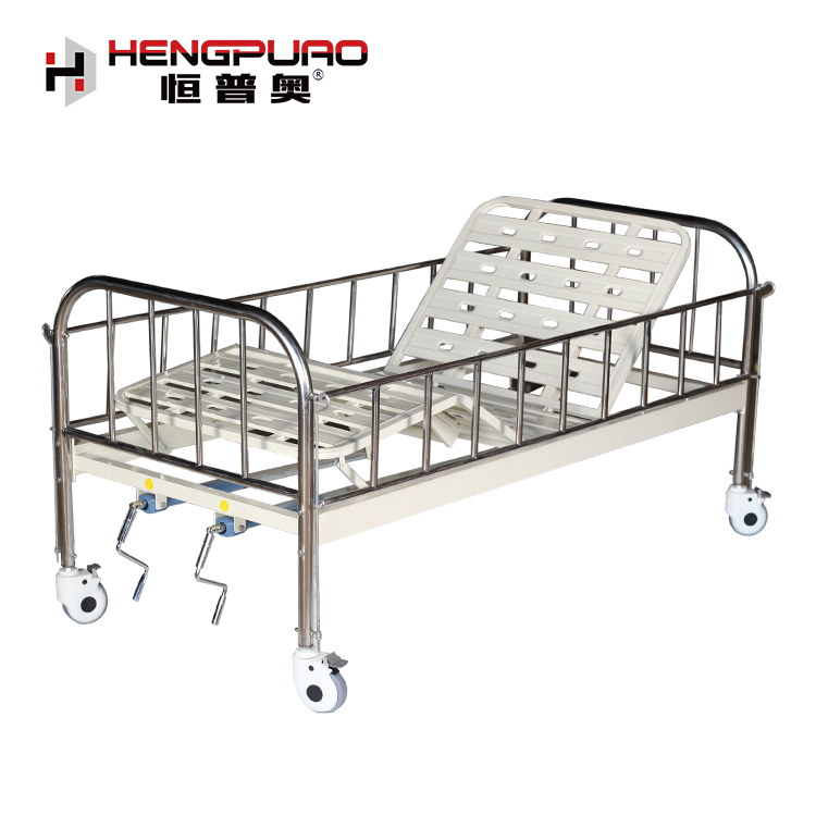 cheap manual adjustable 2 cranks elderly modern hospital beds with factory price