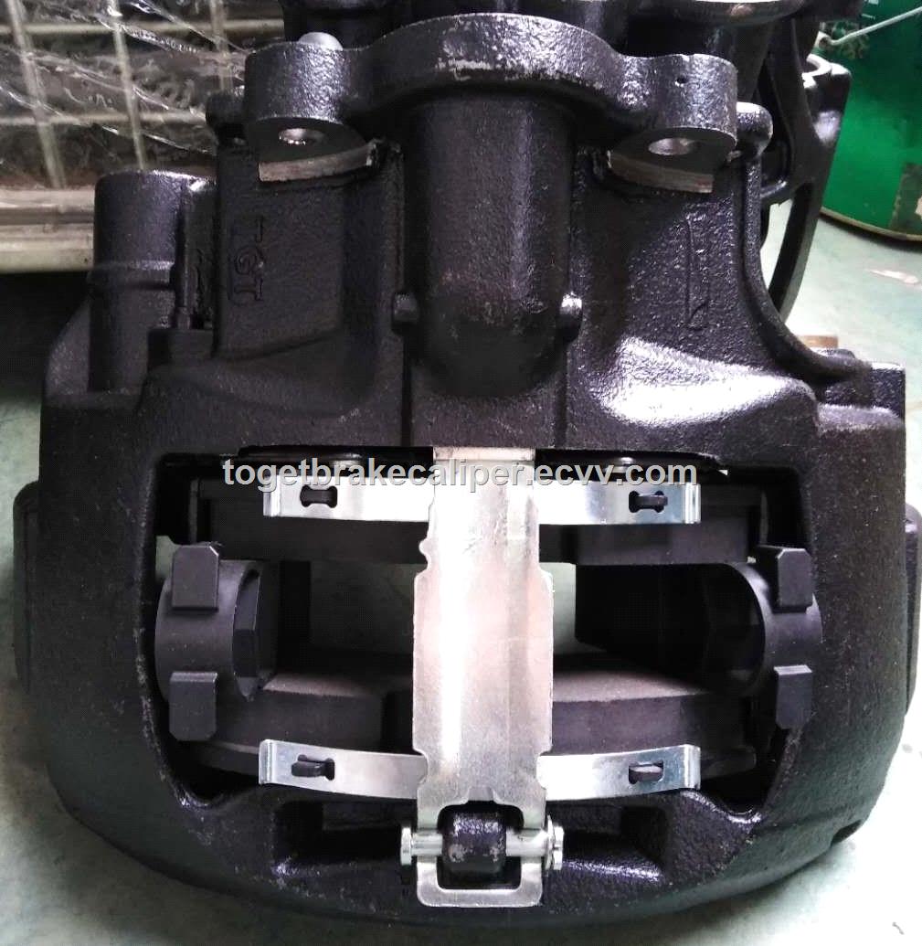 Toget brake caliper complete for heavy vehicles