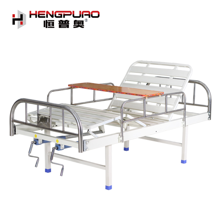medical furniture patient nursing 2 cranks manual hospital bed with cheap price
