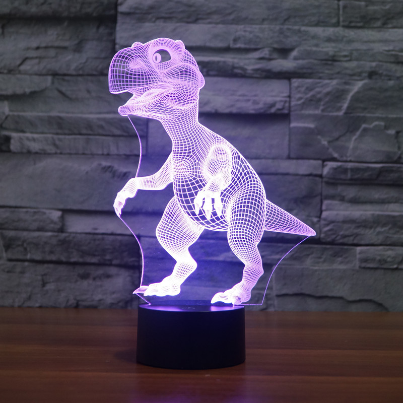 New creative dinosaur design of energysaving LED lights touch switches remote control seven colors