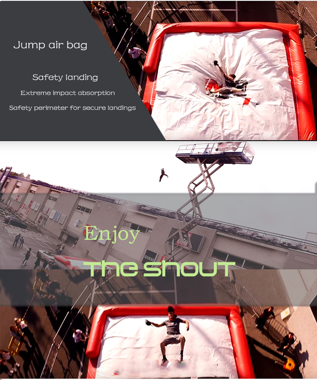 China Mobile Inflatable Stunt Jump Platform for jump air bag