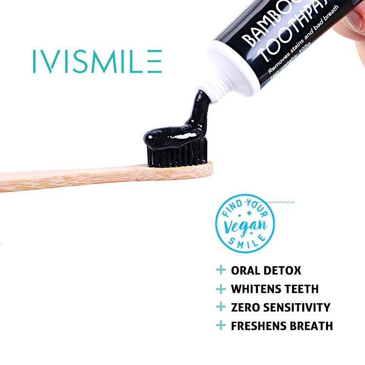 FDA Approved 105g Fluoride Free Activated Charcoal Bamboo Toothpaste