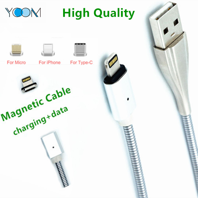 Spring Stainless Braid Magnetic USB Cable for MicroTypeCIOS