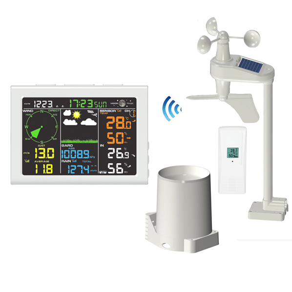 WiFi Professional Weather Station with WindRain Sensor Color Screen