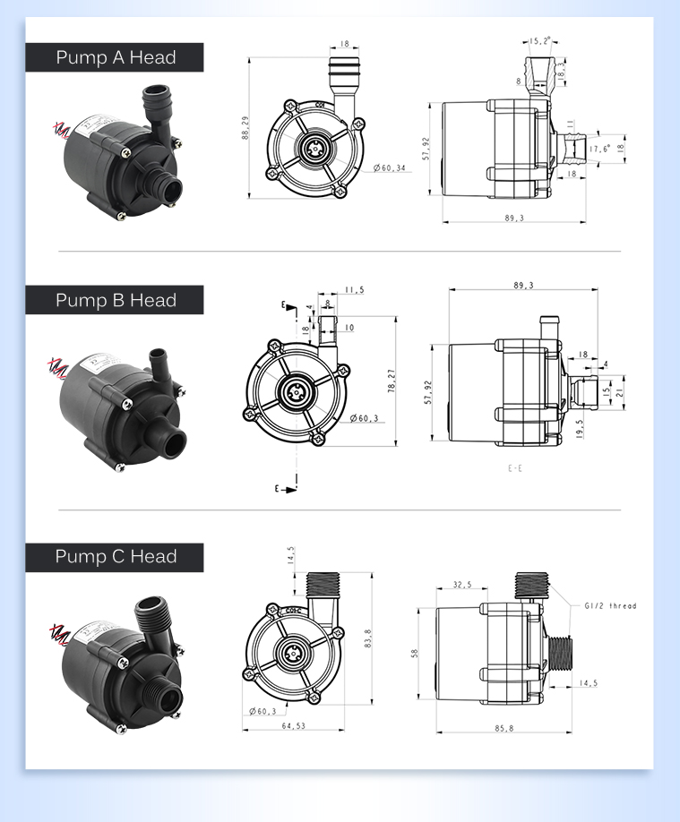 TOPSFLO 12v 24v dc motor water high pressure booster pump for showerwater heater pump