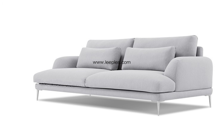 Fashion indoor furniture fabric sofa set design with chrome legs