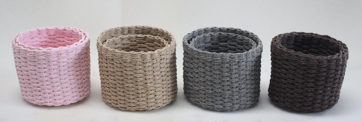 small beautiful storage basket with popular color round paper bakset fruit basket towel basket