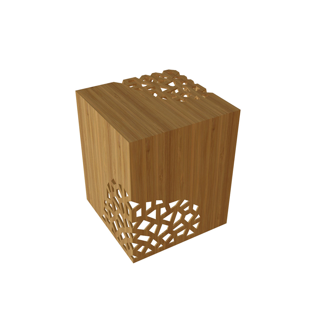 Lace Solid Bamboo carving End Table