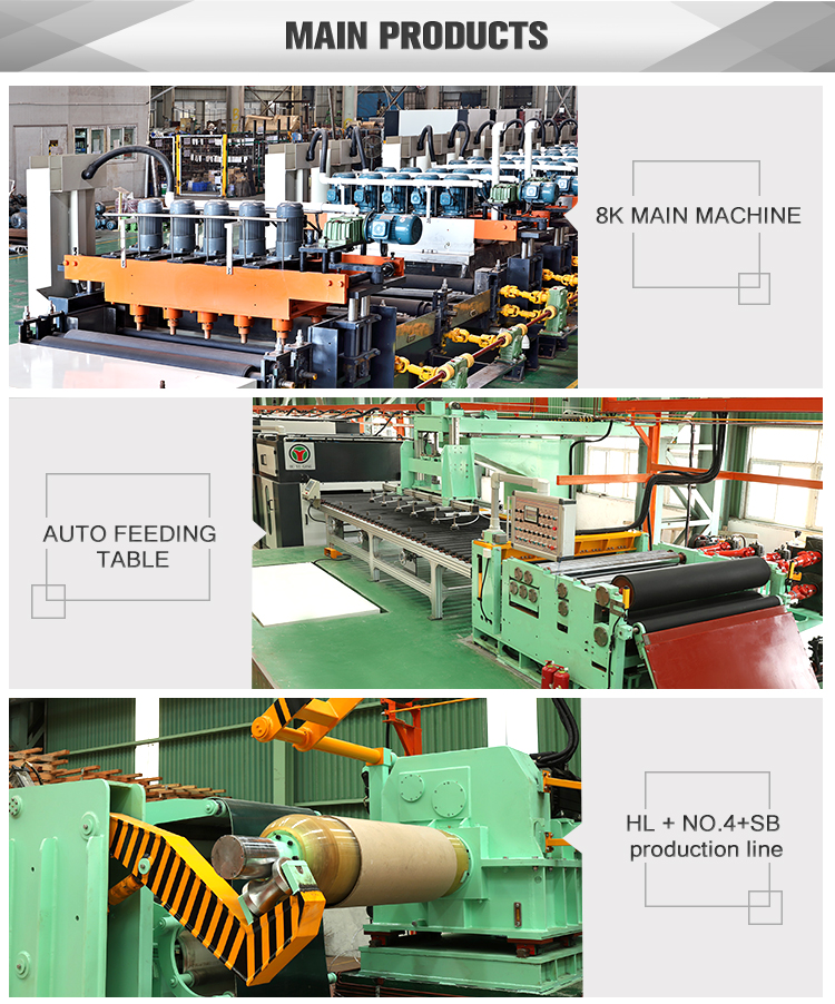 Industrial stainless steel polishing machine grinding buffing the plate with the sanding finishing pattern