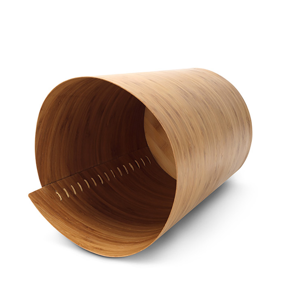 Modern Design Storm Solid Bamboo Trash Bin