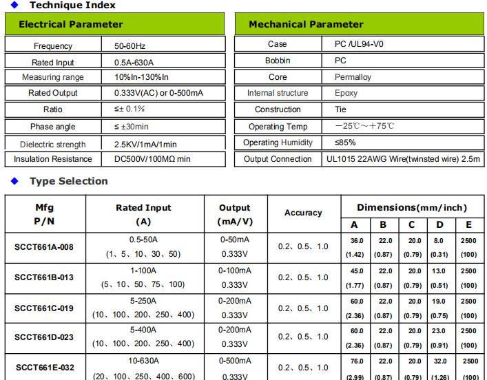 1A 5A 10A 30A 50A Rated Input Split Core Current Transformers