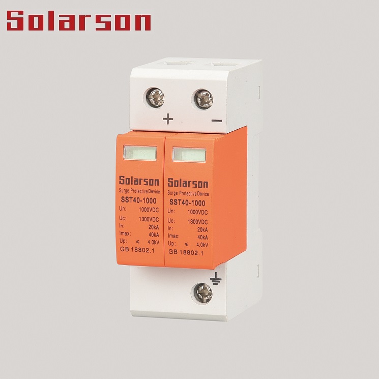 1000VDC surge protective device surge protector SPD Type II 3P for solar system Imax 40kA with TUV CE certificate