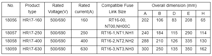 DIN Horizontal NH00 Fuse Switch Disconnectors 160A200A250A315A355A400A