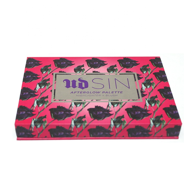 Custom Printed Magnetic Paper Pink Mosaic Sixcolor Eyeshadow Palette Packaging Box